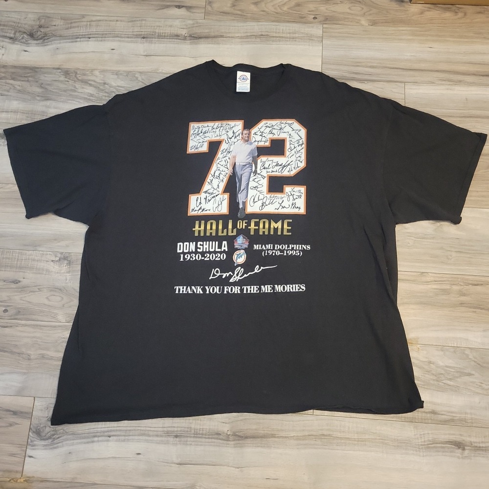 Don‎ Shula Hall Of Fame T- Shirt Mens 5XL Black Miami Dolphins Delta Proweight